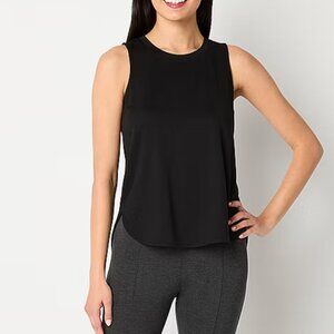 Stylus Womens Crew Neck Sleeveless Tank Top Size XL Black